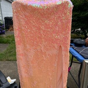 Fashion Nova Pink Sequin Maxi Skirt